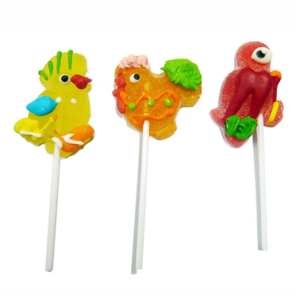 Bulk Customized Handicraft Heart Lollipop Sticks Shape Jelly Lollies Popping Candy