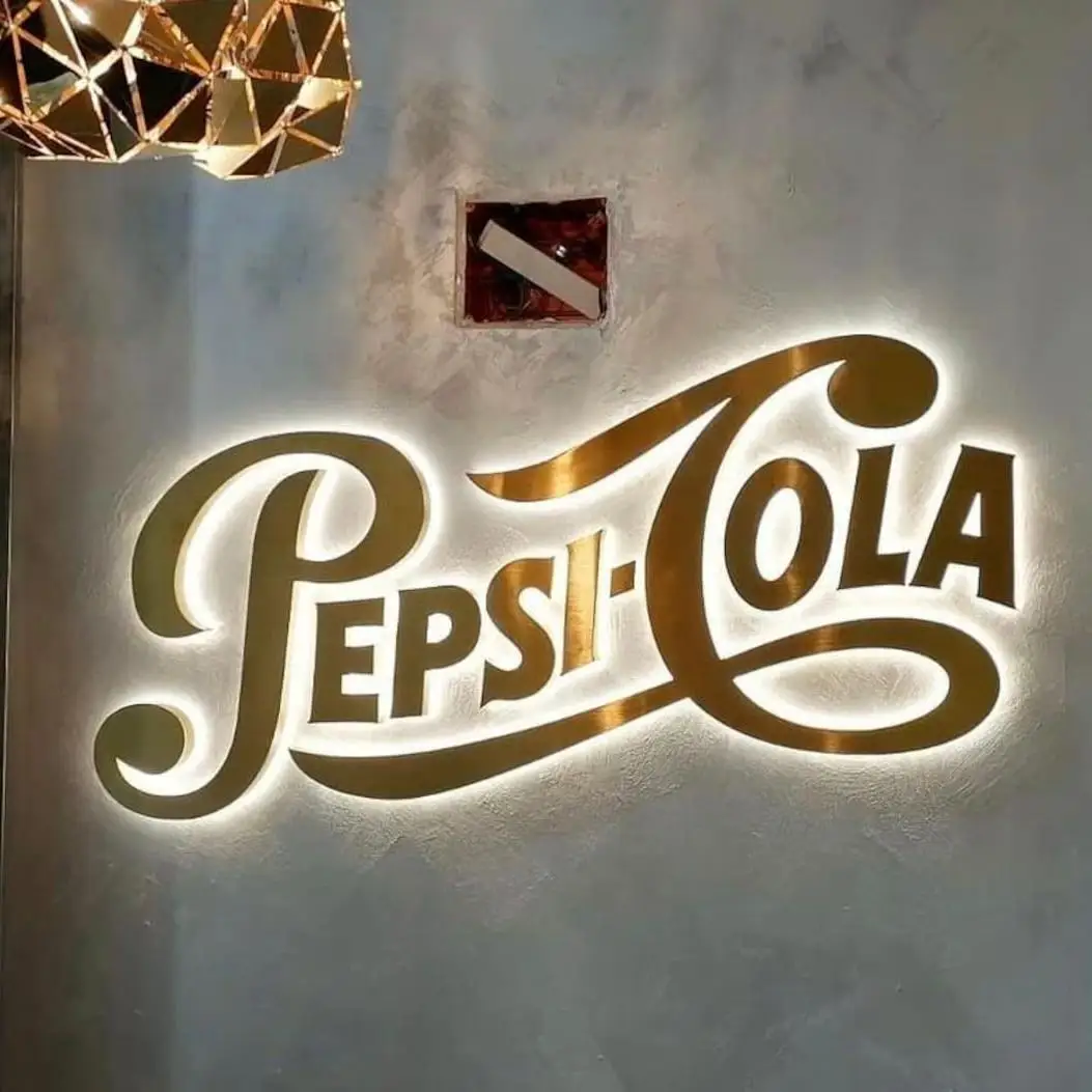 Пользовательский светодиодный логотип магазина металлическая подсветка слово наружная вывеска светящийся фон настенный