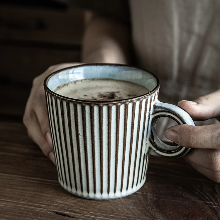 Wholesale Porcelain Cups Coffee Mug Modern Geometry Applique Custom Tea