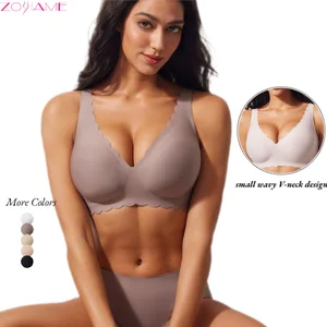 Trendy Premium Wave-Patterned Shiny Surface Push-Up Anti-Sagging Plus Size Bra Thin Daily Wear Jelly Style for Women Logo Cup