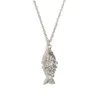 Full diamond koi pendant necklace - steel color