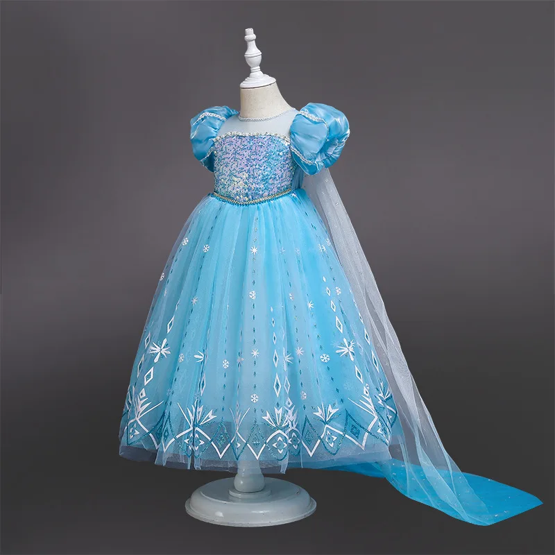Elsa-inspired Princess Ruffle Dress - Perfect for Parties Elsa-inspired Princess Ruffle Dress - Perfect for Parties