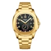 Gold black-Stainless steel strap