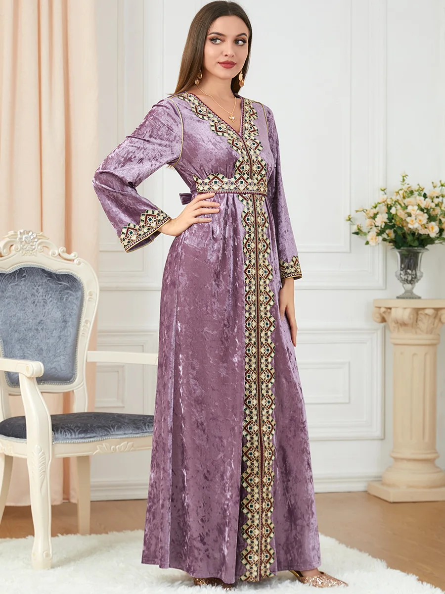 Modern Islamic Dress for Women Saudi Arabian Style Abaya Formal Robe  Classic Moderate Evening Gown Kaftan Fashion Modest Style