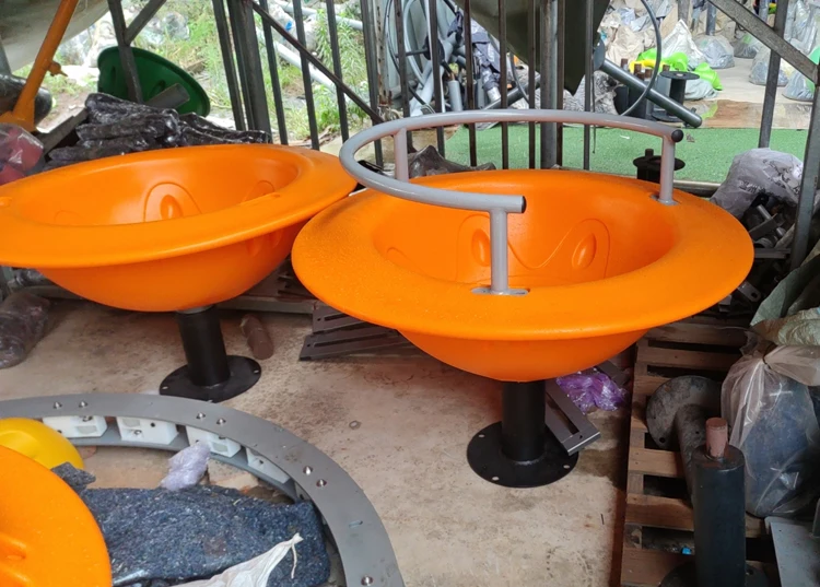 Large Bowl Armrest Swivel Chair High Quality Metal Child Swivel Seat Commercial Outdoor Playground Equipment Children's Carousel