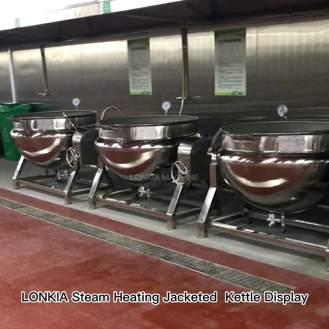 Industrial Tomato Paste Tilting Jacketed Kettle Pot Steam Heating Hot