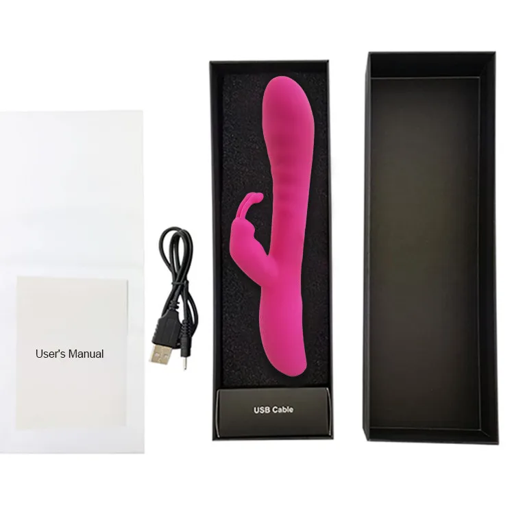 Intelligent Heating Silicone Rabbit Vibrator Realistic Vibrating Dildo Sex Toy for Woman