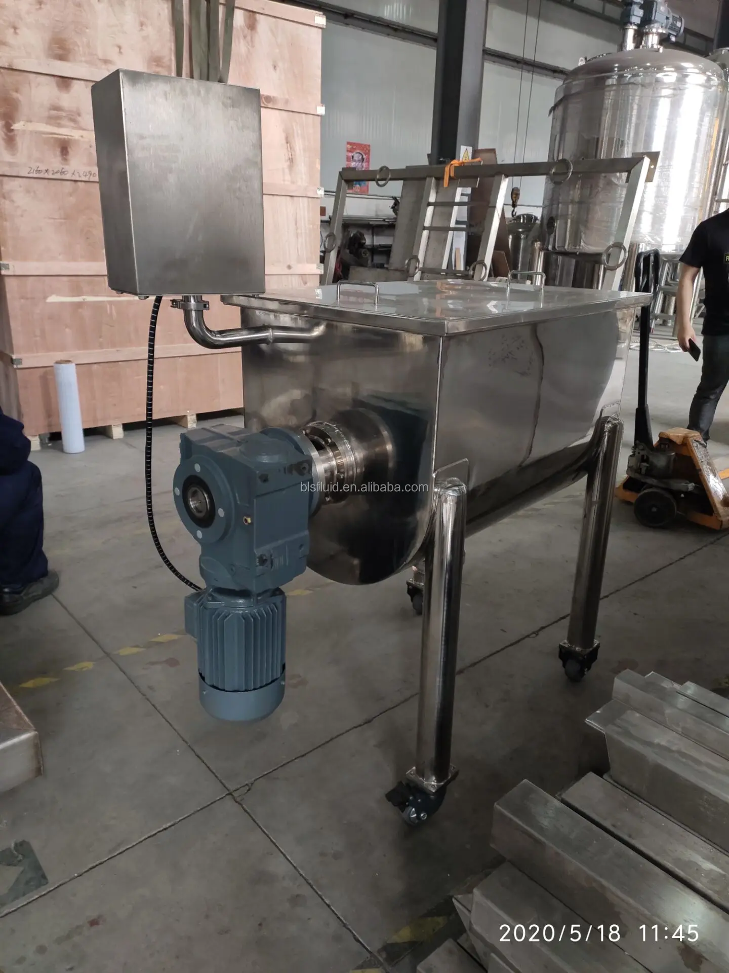 100L Ribbon Blender Powder Mixer with Wheels