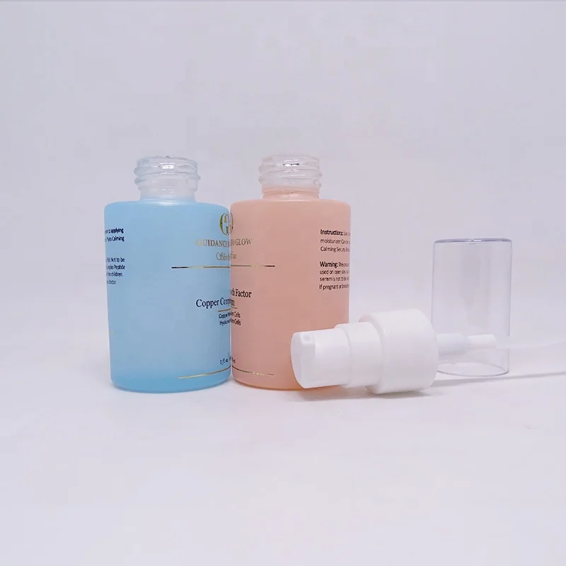 luxury custom 30ml pink empty cosmetic beauty eyes serum glass bottle for facial skin care