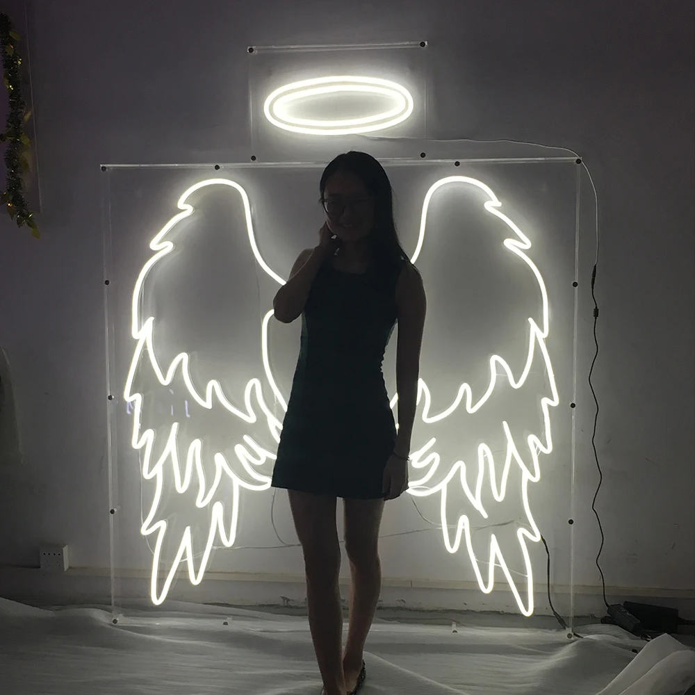 DINGYISIGN Customized Wedding Supplies Big 3D Led Flex Angel Wings Neon Sign for Decoration
