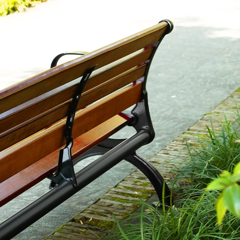 Factory Wholesale Outdoor Furniture Bench Chair Durable Pine Wood Garden Street Cast aluminium Seating Bench details