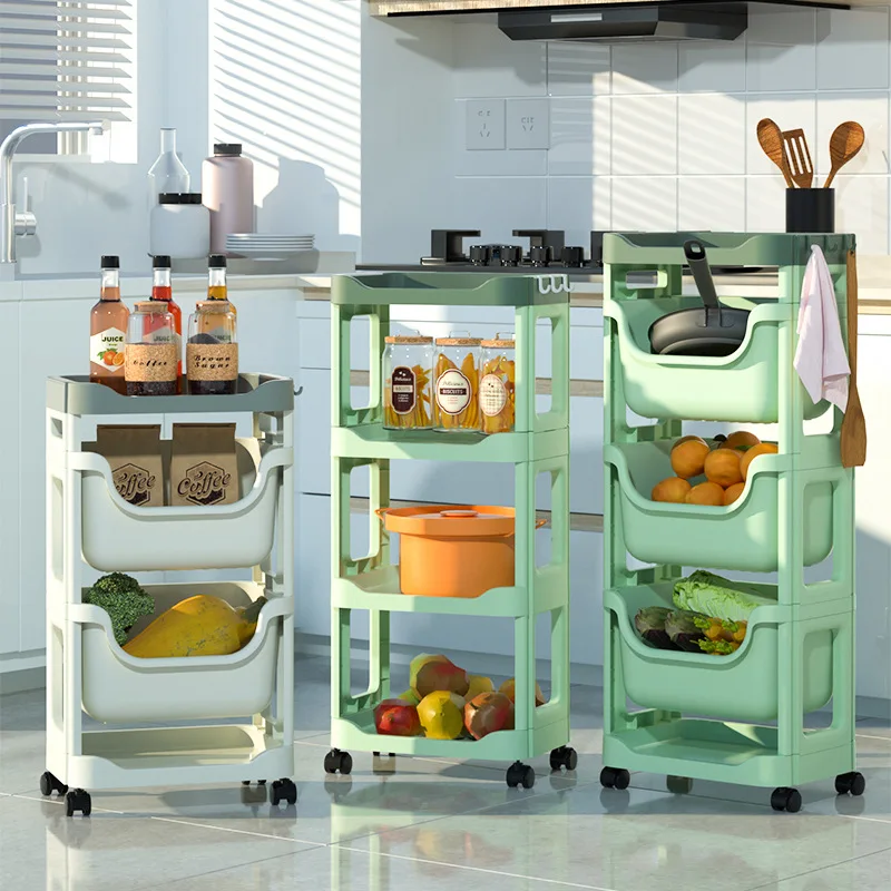 Factory Hot Sale Kitchen Shelves Multi-layer Storage Rack Vegetable Fruit Storage Baskets Snack Storage Rack details