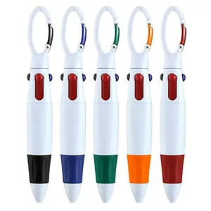 Colorful Inks Best Design Beautiful Shape Cool Novelty Carabiner Ball Pen with Key Ring Pens