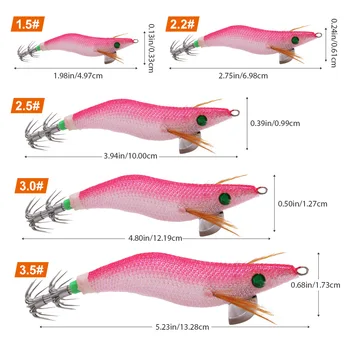 Cheery Luminous Silicone Squid Jig and Shrimp Egi Lure 65mm 79mm 93mm Artificial Hard Bait for River Fishing – Soft Lure – view 5