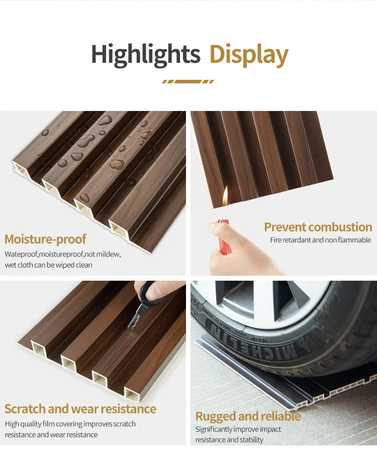 Exterior Decoration Waterproof wpc panel wall Easy Installation wpc wall panel outdoor