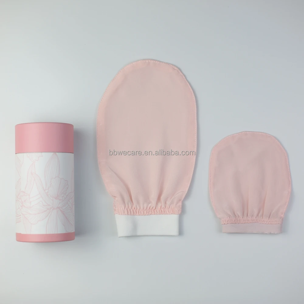 Custom Ecofriendly Silk Exfoliating Mitt Glove Bath Shower Mitt