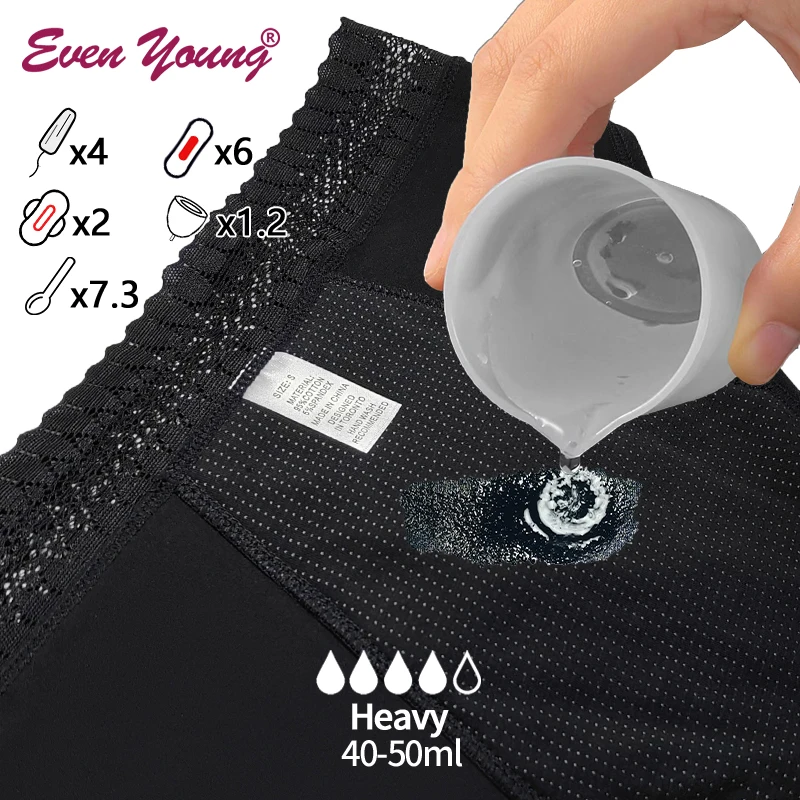 Factory Lace Waistband Organic Cotton Material Menstrual Panties 4 ...