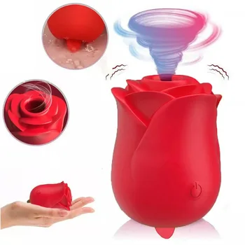 Hot Selling 6 Mode Rose Vibrator Clitoral Sucking Clit Licking USB Charging Silicone Tongue Massager Sex Toys for Woman