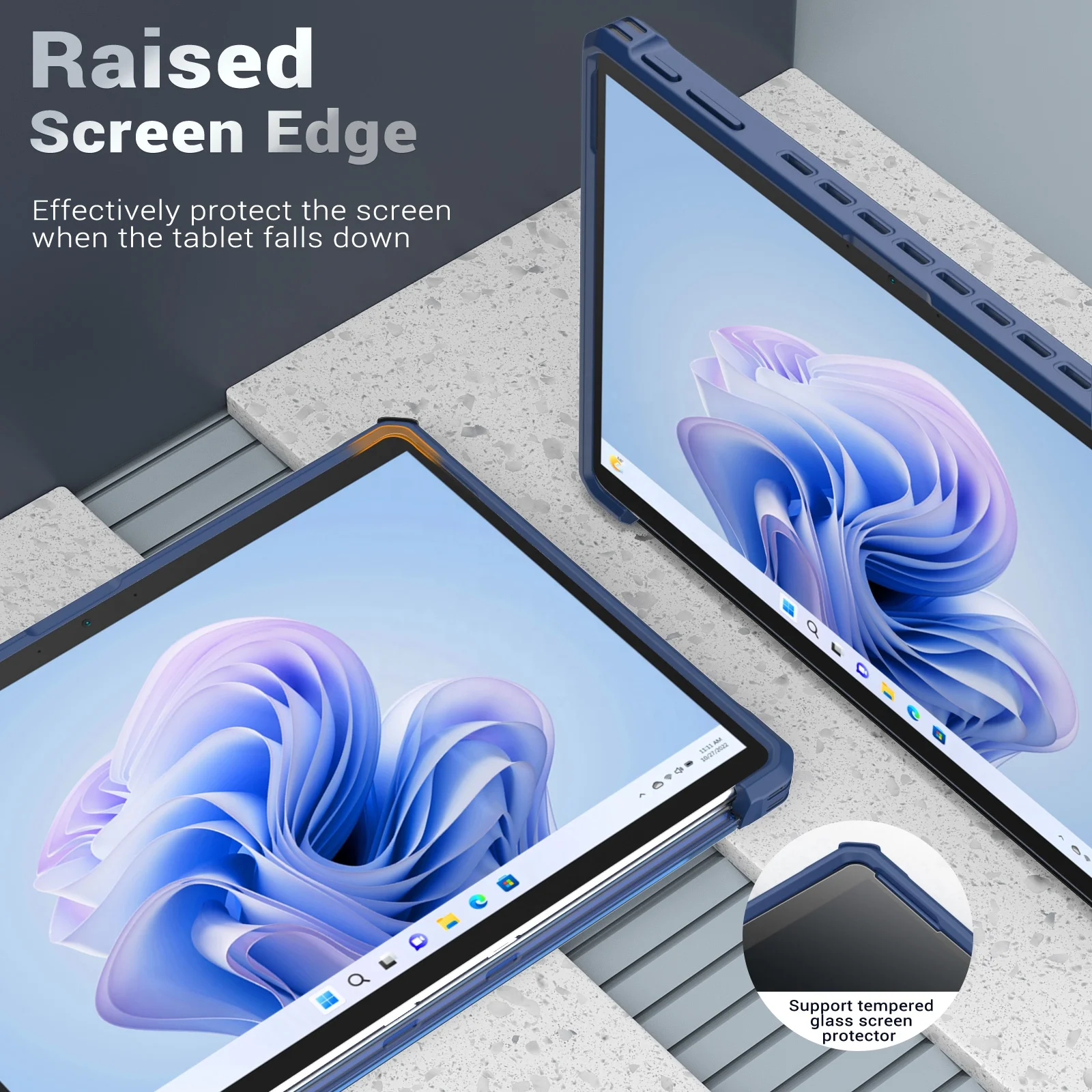 MoKo Frosted Blue Protective Rugged Case Universal Tablet Cover for Microsoft Surface Pro 11 10 9 13 Inches