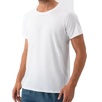 Wholesale Fitness Workout Outdoor Clothing Oversized Round Neck White T Shirt Men Gym Sports T Shirts For Men