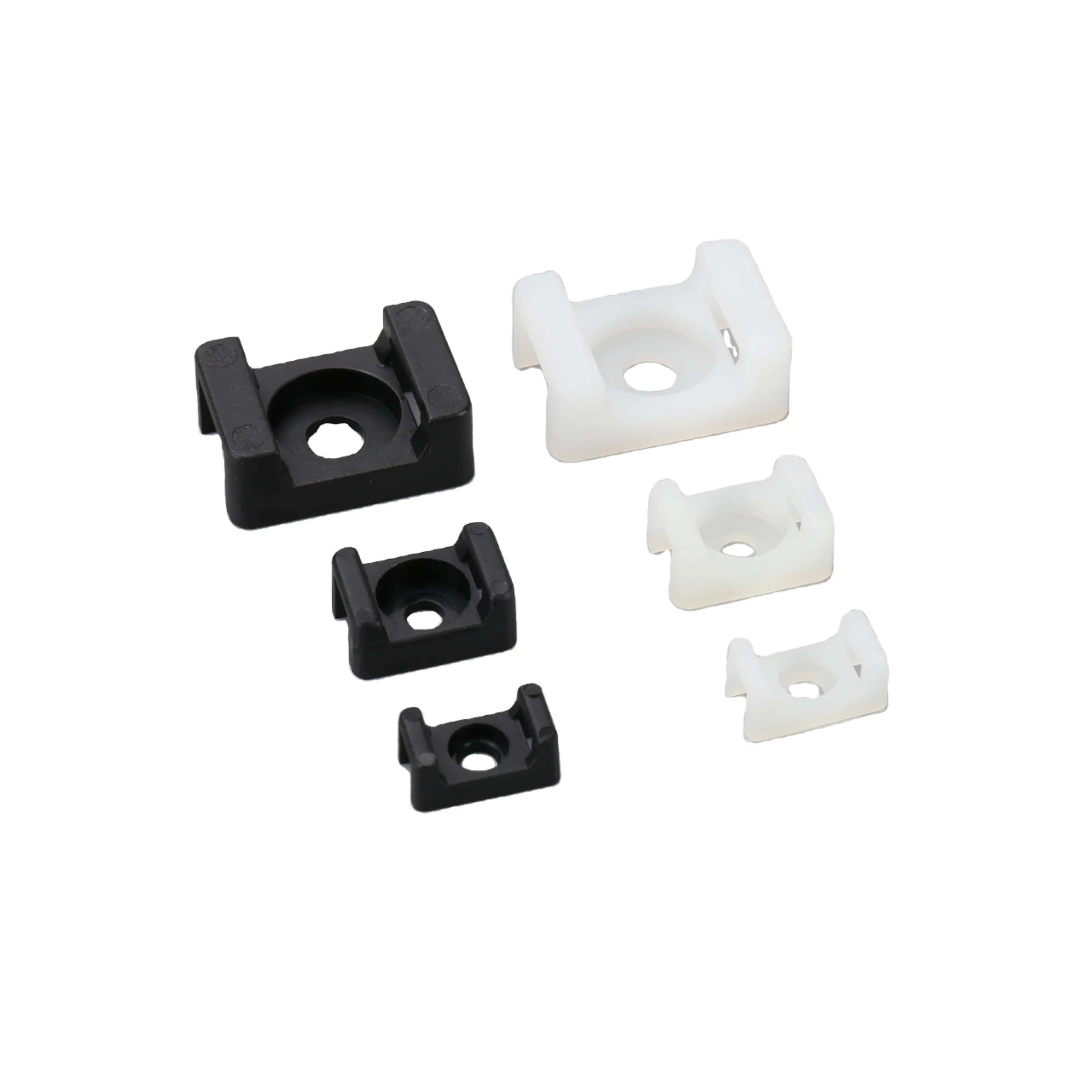 Screw Fixation Cable Tie Holder HC-2  Black Whit E 94-V2 Nylon for Tie Mounts with Hole Diameter 4.3mm