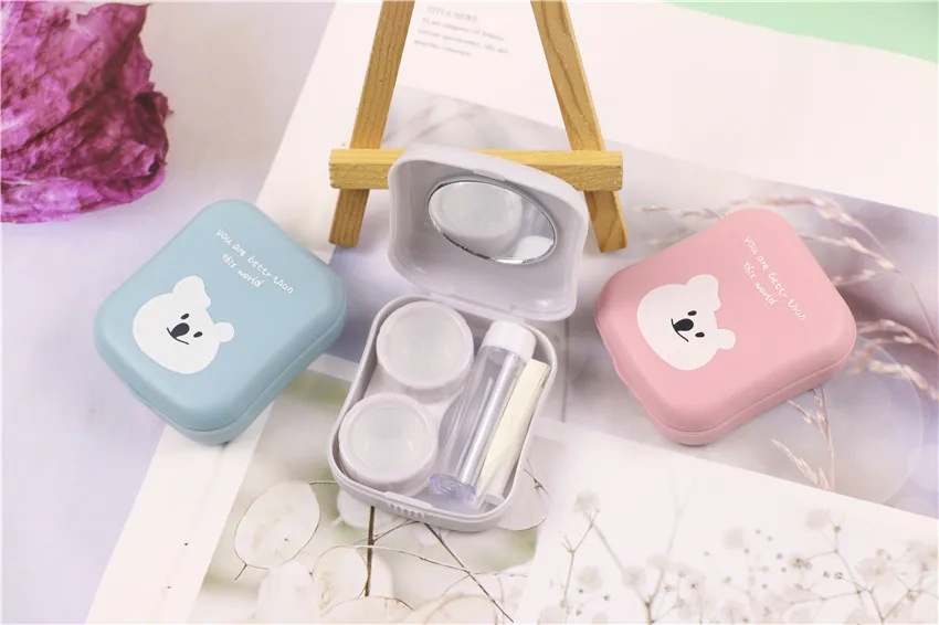 High Quality Colorful Contact Lens Case Kit Oxysept Contact Lens Round