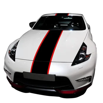 3Pcs Car Side Sticker Front Roof Hood Rear Body Racing Sports Decals Vinyl Long Stripes For Car DIY Decals