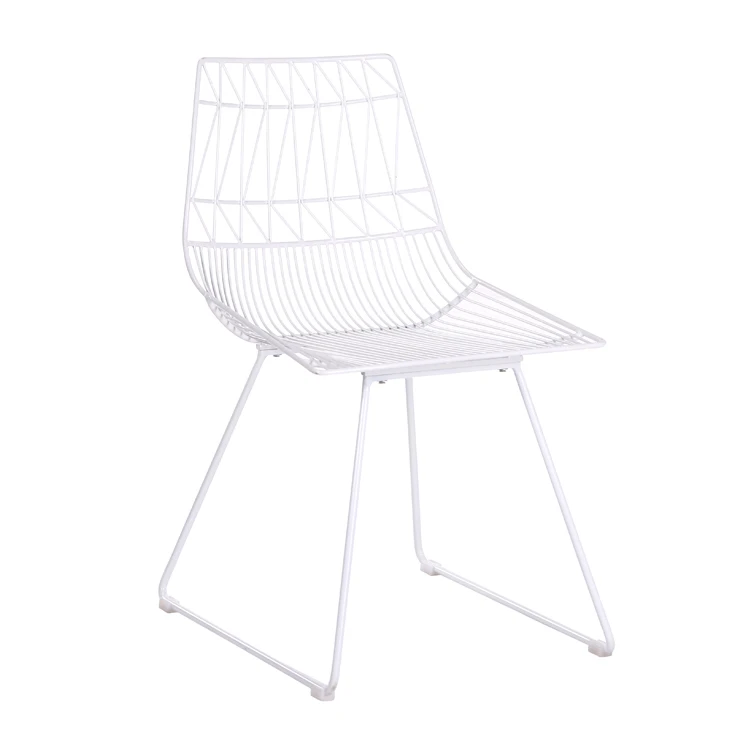 Free Sample Gold Modern Mesh Outdoor Round Dkr Metal Leaf Steel Concrete Stackable Lucy Chairing Dining Side Black Wire Chair