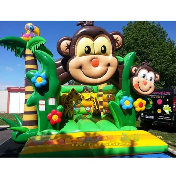 Commercial kids animal party jumpers bounce house slide bouncer jump sale monkey inflatable bouncy castle