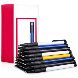 Wholesale 0.7mm Blue Ballpoint Pens High Quality Office Stationery 36 Pieces Per Box Made of Plastic
