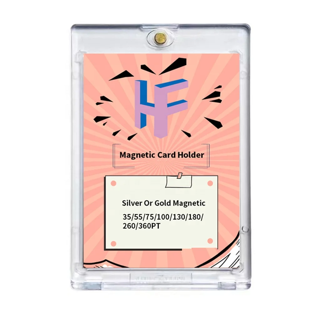 35Pt Uv Protection One Touch Magnetic Transparent Id Name Trading Business Card Case Holder