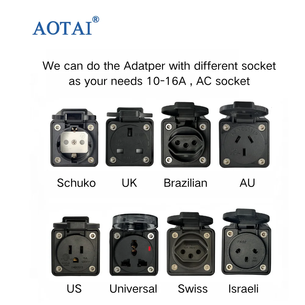 AOTAI Type 2 South Africa Socket V2L Adapter 16A 3.5kW 230V AC Vehicle Load Adapter BYD GWM / Haval OMODA JAECOO Chery