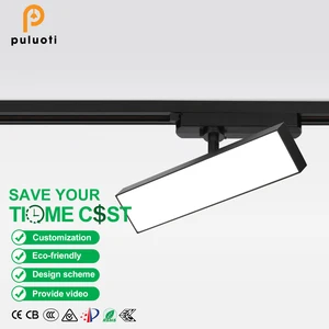 Modern Floodlight Ceiling Surface LED Magnetic Track Lighting System Foldable Angle Black Led Permanent Lighting Track Indoor