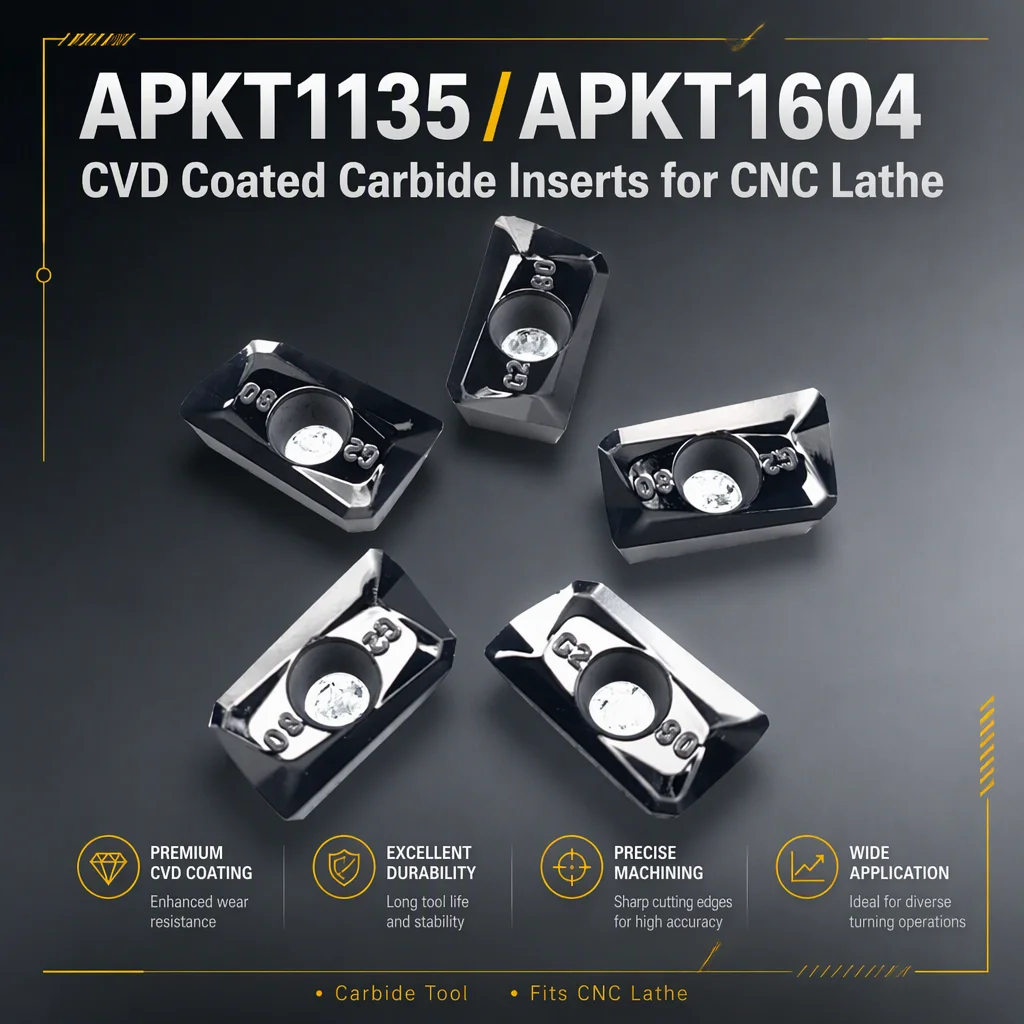 APKT1604 Milling Inserts Tungsten Carbide Cutting Tool Coated CNC Turning Insert for Aluminum