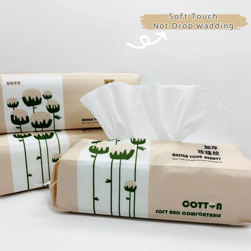 UUYP Top Seller Disposable 60Pcs Cotton Facial Towel Organic Bulk Pack for Skin Cleaning and Makeup Removal Household Use H5f73bca020ed4383abcf6191cef248920
