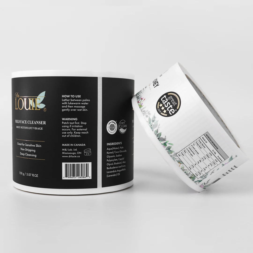 Custom Printing Logo Vinyl Adhesive Label Bottle Gold Foil Sticker Black Matte Packaging Label Stickers