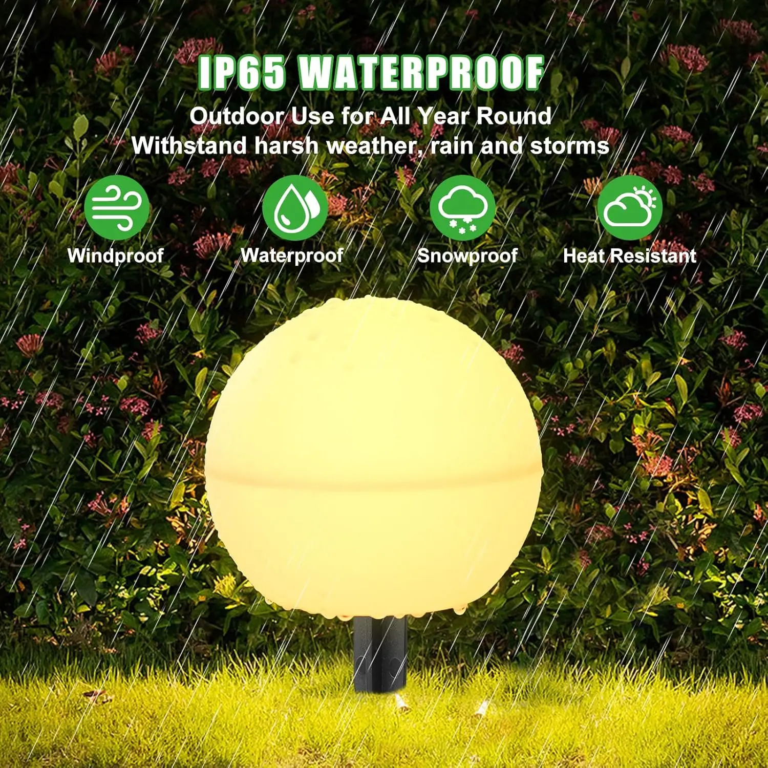 Indoor Outdoor Multi-Scene Decorative Energy-Saving Long-Lasting 20 cm LED Ball Light IP65 Waterproof