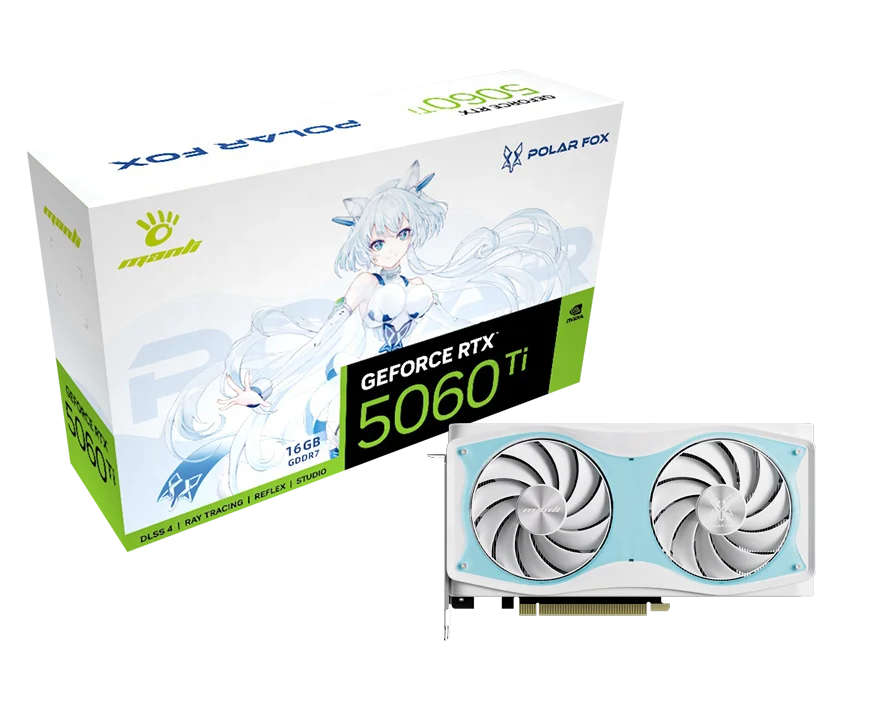Manli Polar Fox GeForce RTX 5060 Ti OC 16GB GDDR7グラフィック