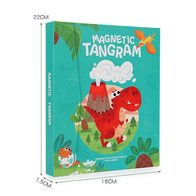 Libro de papel Tangram ABS clásico Montessori, rompecabezas DIY