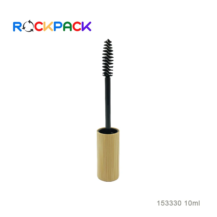 10ml Glass Cosmetic Mascara Container Bottle Empty Eyelashes Bottle with Wood Bamboo Lid