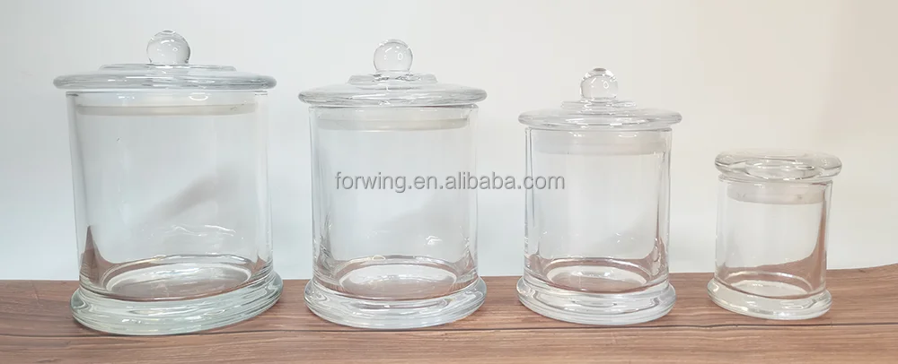 Hot Selling Glass Candle Holder 2oz 7oz 12oz 16oz Sealed Clear Candle Jars With Lid For Candle Making details