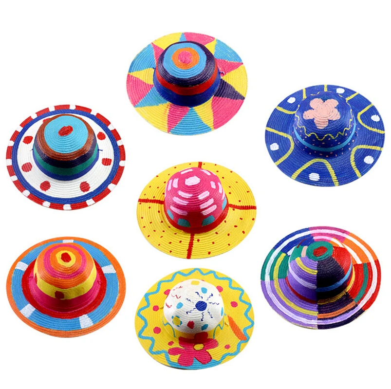 Chapeau De Paille Enfant Pliable - Protection UV - Adjustable - Pour Beach, Camping - 5-10 Ans