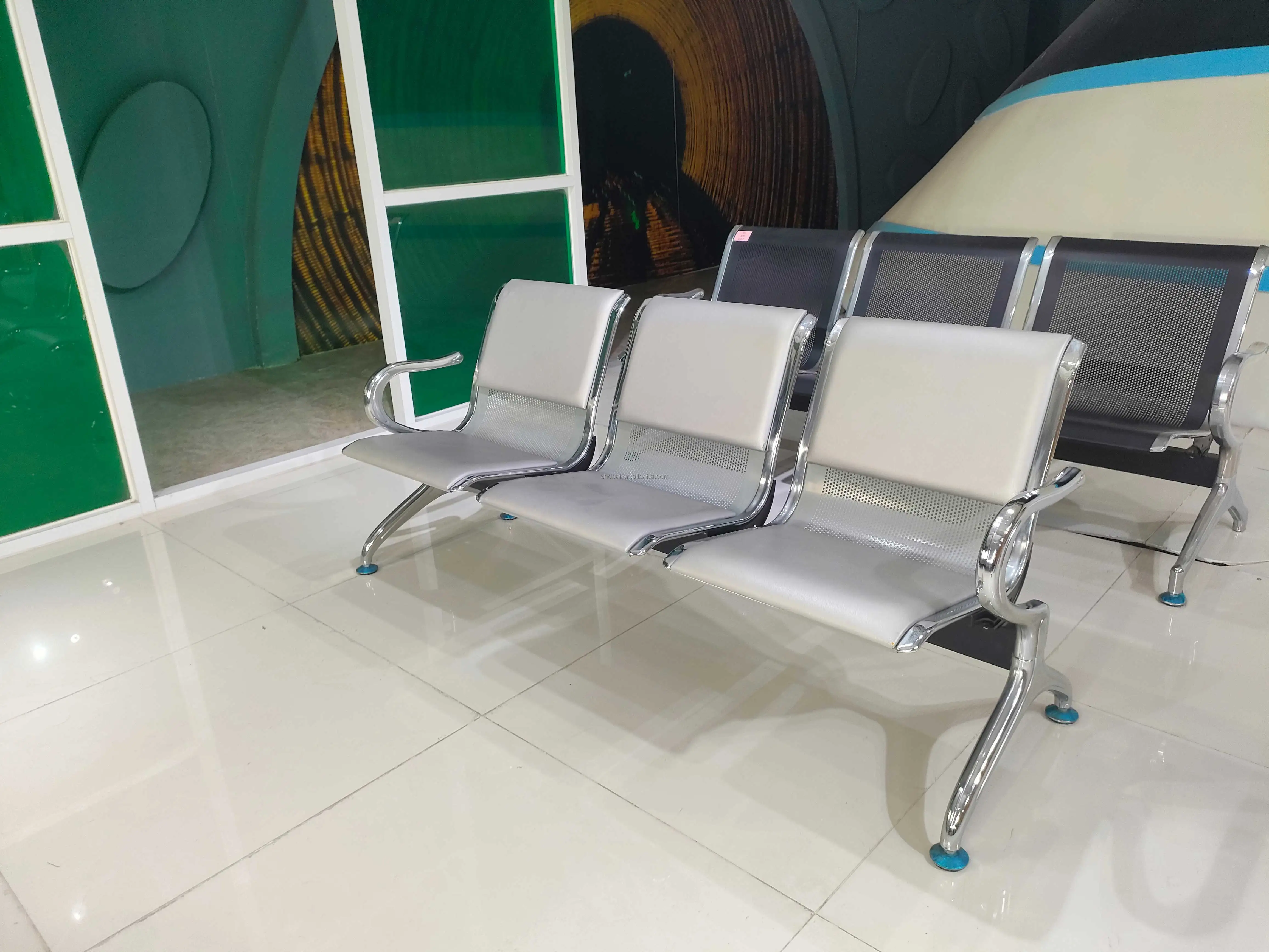 High Quality Customized Modern 1-5 Seat PU Aluminum Alloy Hospital Waiting Chairs 5-Year Warranty for School Gym Clinic Dental 6