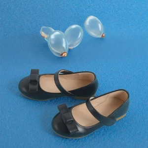 Factory Outlet Soft Sole Princess Casual Shoes Little Girls Black Floral Breathable Lightweight Buckle Strap Genuine Leather