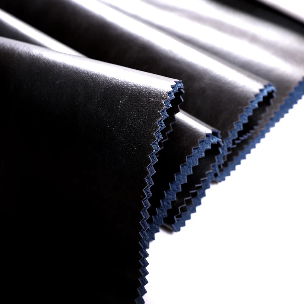 Factory Sale Faux Genuine Leather Polyester Knitting Fabric Smooth