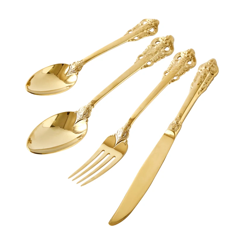 Dual Tone Gold Finish Cutlery Set