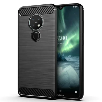 New creative design luxury soft TPU carbon fiber brushed shock absorbing mobile phone back cover case for Nokia 7.2