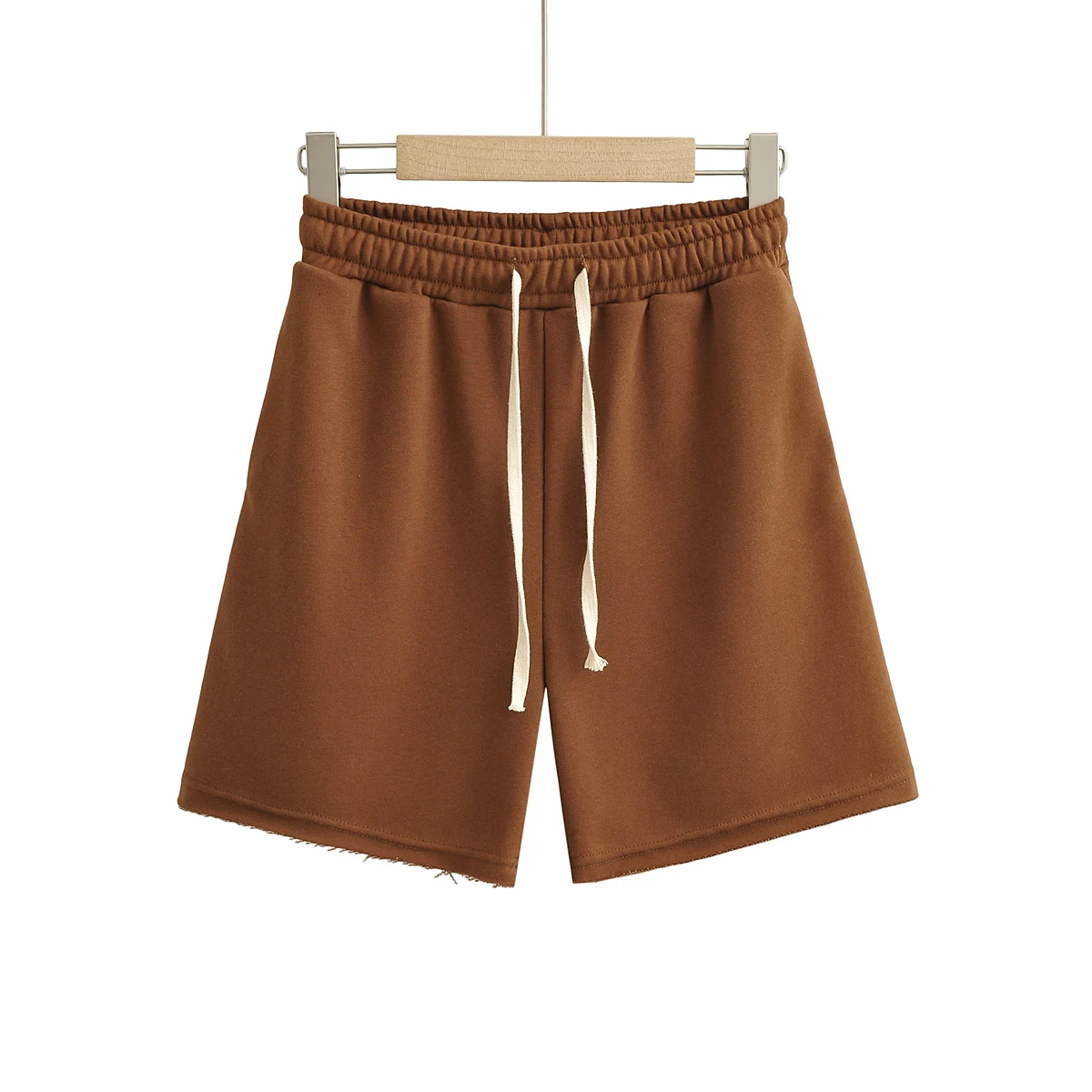 4 Colorway Drawstring Waist Solid Color Casual Fashion Polyester Cotton Mix Shorts for Women