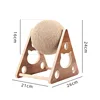 Balle à gratter pour chat en bois massif triangulaire, taille moyenne.