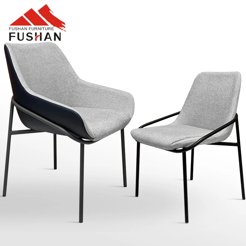FUSHAN Modern Design Restaurant Velvet  Chair with metal legs